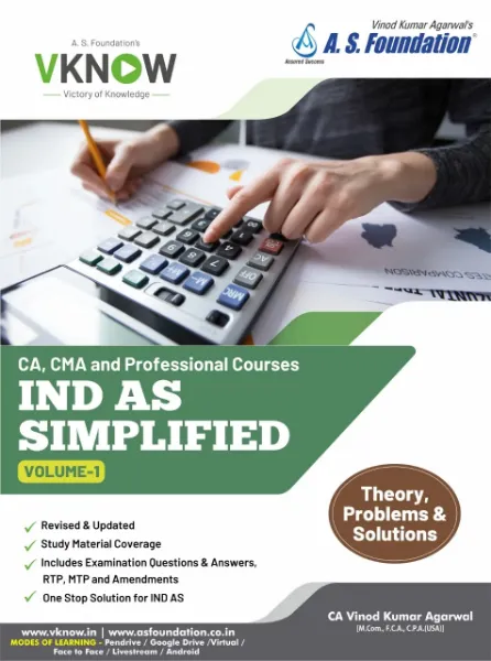 Picture of eBook CA Final Ind AS Simplified – Theory, Problems and Solution By CA Vinod Kumar Agarwal
