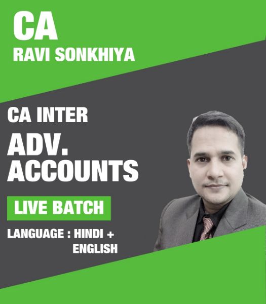Picture of CA INTER Adv Accounting, LIVE@HOME BATCH by CA Ravi Sonkhiya (Hindi + English) 