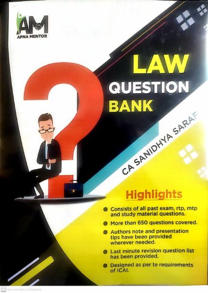 Picture of CA Final Corporate And Economic Law Question Bank By CA Sanidhya Saraf Applicable for November 2022 Exam