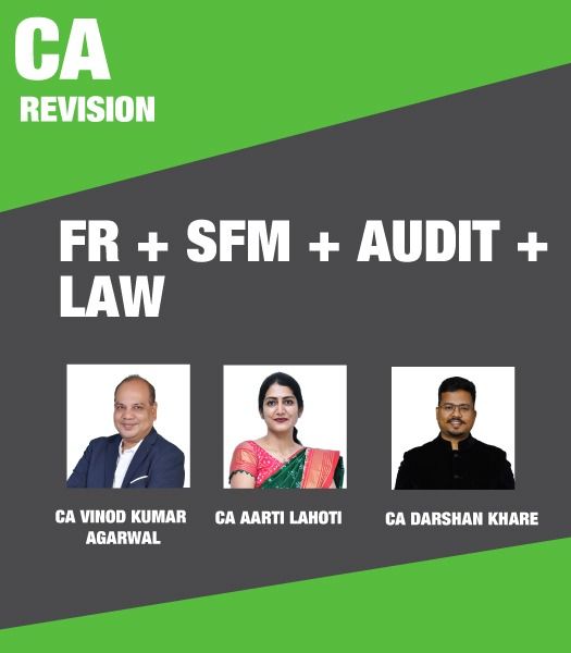 Picture of Combo CA Final FR + SFM + LAW + Audit Revision by CA Vinod Kumar Agarwal  & CA Darshan Khare & CA Aarti Lahoti 