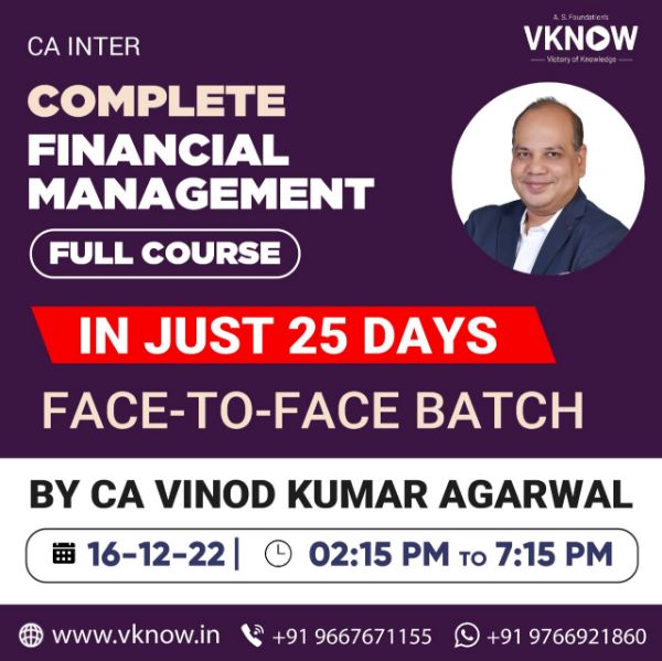 Picture of CA Inter - Complete Financial Management by CA Vinod Kumar Agarwal- F2F Batch at Pune 