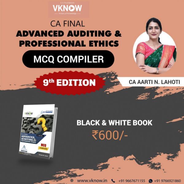 Picture of Book CA Final Audit - Module III - MCQ Compiler - 9th Edition (Black & White Printed Book) By CA Aarti N Lahoti