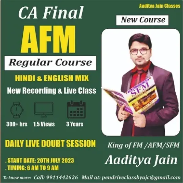 Picture of CA FINAL AFM (New Syllabus) by CA Aditya jain