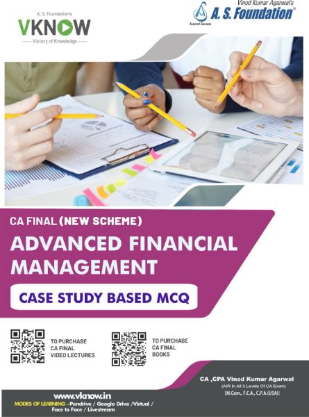 Picture of CA Final Advanced Financial Management Case Study Based MCQ Book by CA CPA Vinod Kumar Agarwal Sir 