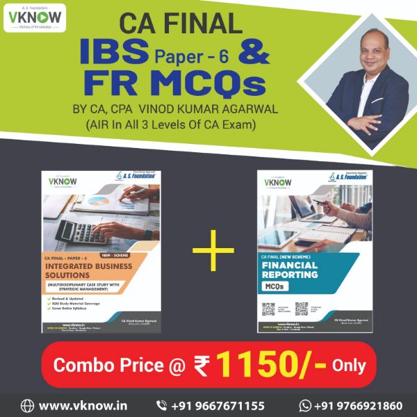 Picture of CA Final IBS Paper 6 + CA Final FR MCQ Book (New Scheme) by CA Vinod Kumar Agarwal Sir