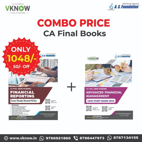 Picture of CA Final AFM Case Study Based MCQ Book + CA Final FR Case Study Based MCQ Book (New Scheme) by CA Vinod Kumar Agarwal Sir