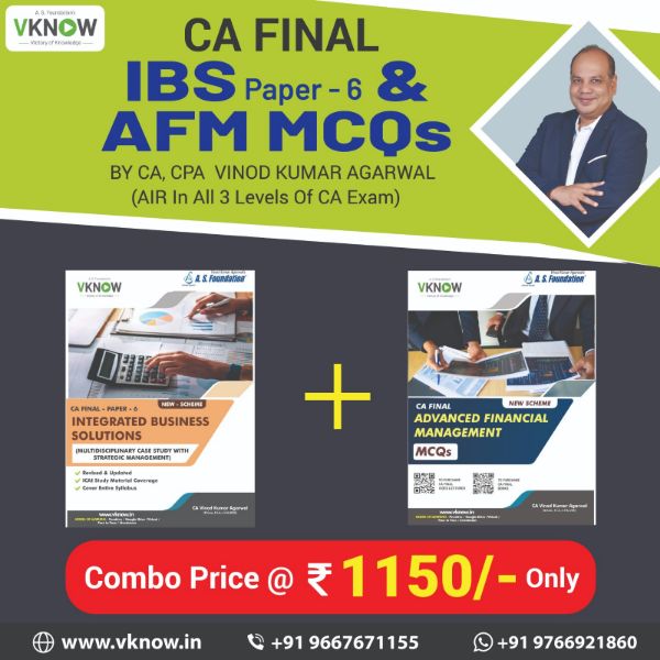 Picture of CA Final IBS Paper 6 + CA Final AFM MCQ Book (New Scheme) by CA Vinod Kumar Agarwal Sir